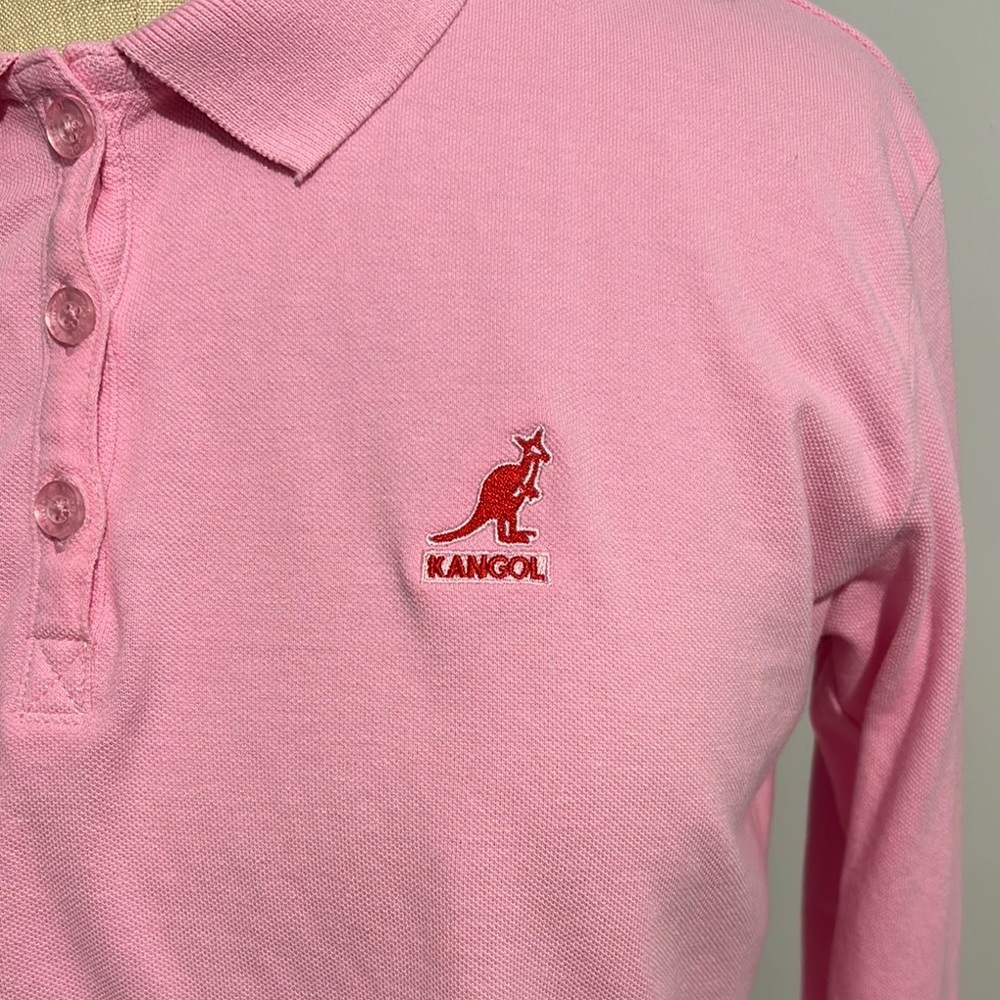 Kangol Light Pink Long Sleeve Polo - Picture 2 of 3